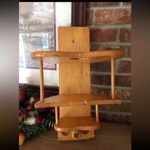 Handmade Vintage Solid Wooden Heart Corner Hand Carved Shelf